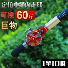 正品伽瑪鯉6定位中通竿內走線魚桿超輕硬短節(jié)前打竿不剪線8米手竿