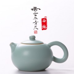 汝窯茶壺開片汝瓷小西施單壺陶瓷功夫茶具家用泡茶壺大號(hào)龍泉青瓷 冰裂釉全手工 宜興 辦公室景德鎮(zhèn) 創(chuàng)意