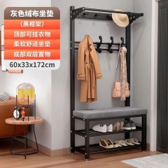 換鞋凳掛衣架一體鞋柜家用進(jìn)門(mén)口衣帽架小型玄關(guān)可坐軟包坐墊鞋架