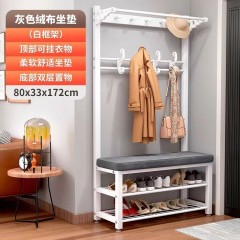 換鞋凳掛衣架一體鞋柜家用進(jìn)門(mén)口衣帽架小型玄關(guān)可坐軟包坐墊鞋架